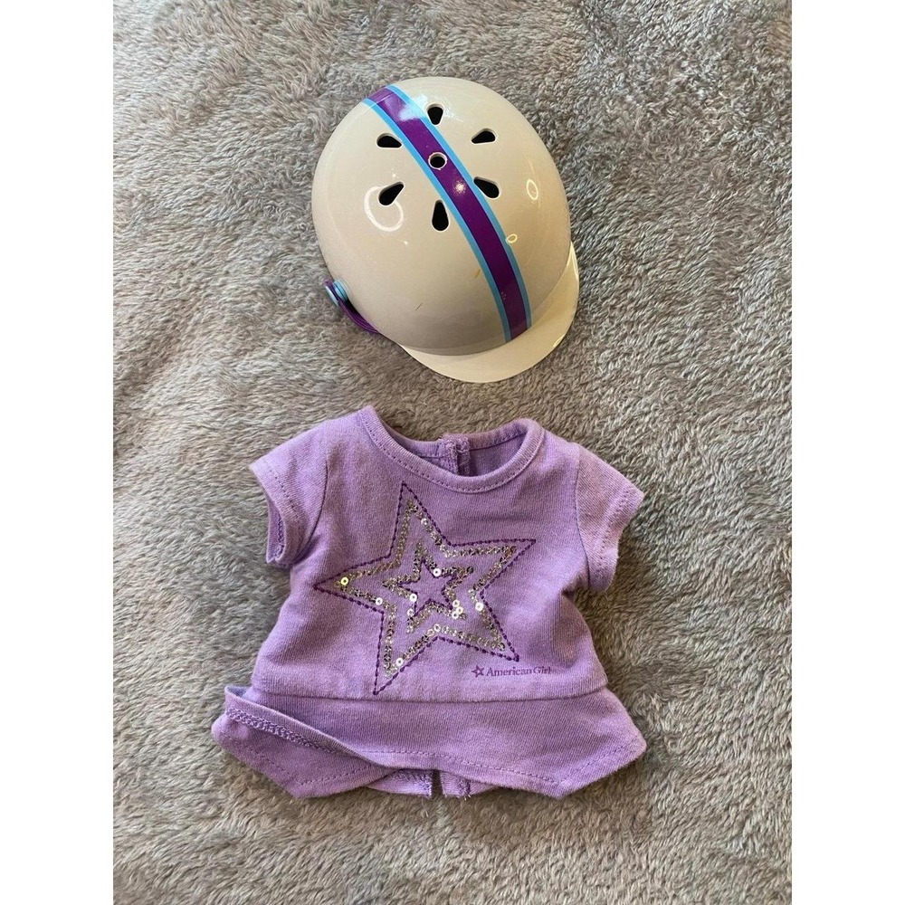 American Girl Doll Purple Sequined Star Top Biking Helmet
